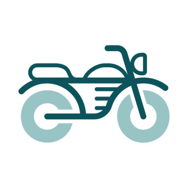 Motosiklet vektörü simgeyi izole etti. Seyahat ve turizm web sitesi ve uygulama tasarımı, logo, uygulama, UI için grafik sembolü