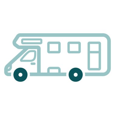 Mobil ev karavan karavan karavan aracı vektörü ikonu izole etti. Seyahat ve turizm web sitesi ve uygulama tasarımı, logo, uygulama, UI için grafik sembolü