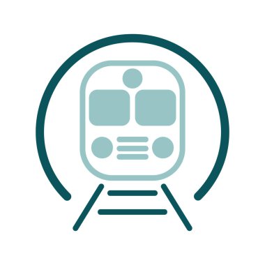 Metro metro treni vektörü ikonu izole etti. Seyahat ve turizm web sitesi ve uygulama tasarımı, logo, uygulama, UI için grafik sembolü