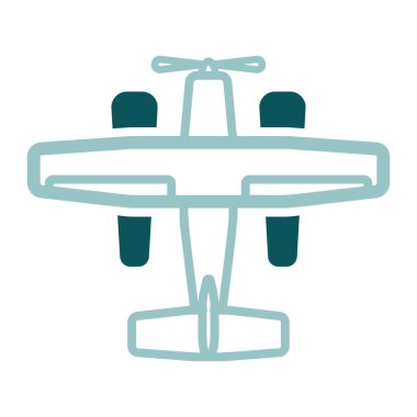 Küçük amfibi deniz uçağı, uçak vektörü izole edilmiş ikon. Seyahat ve turizm web sitesi ve uygulama tasarımı, logo, uygulama, UI için grafik sembolü