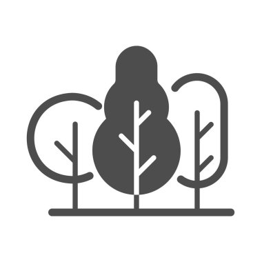 Yaprak döken orman vektörü ikonu izole etti. Doğa işareti. Seyahat ve turizm web sitesi ve uygulama tasarımı, logo, uygulama, UI için grafik sembolü