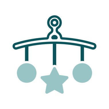 Bebek beşiği asılı oyuncak vektör ikonu. Çocuklar ve yeni doğmuş bebekler için grafik sembolü Web sitesi ve uygulama tasarımı, logo, uygulama, UI