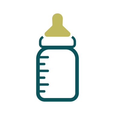 Bebek besleme şişesi izole vektör ikonu. Çocuklar ve yeni doğmuş bebekler için grafik sembolü Web sitesi ve uygulama tasarımı, logo, uygulama, UI