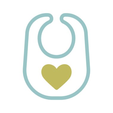 Bebek önlüğü taşıyıcısı ikonu izole etti. Çocuklar ve yeni doğmuş bebekler için grafik sembolü Web sitesi ve uygulama tasarımı, logo, uygulama, UI