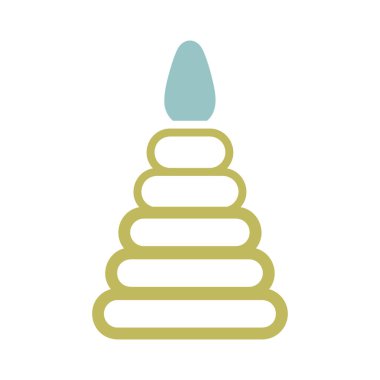 Piramit oyuncak vektörü izole edilmiş ikon. Çocuklar ve yeni doğmuş bebekler için grafik sembolü Web sitesi ve uygulama tasarımı, logo, uygulama, UI