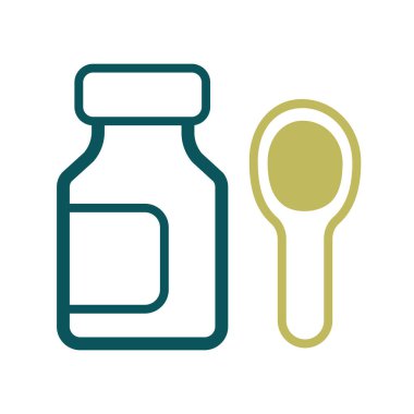 Şurup ilacı şişesi izole edilmiş vektör ikonu. İlaç ve sağlık sigortası, tıbbi destek işareti. Tıbbi web sitesi ve uygulama tasarımı için grafik sembolü, logo, uygulama, UI