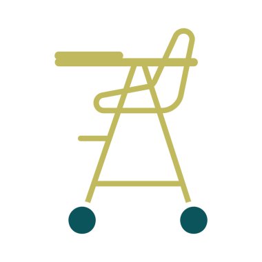 Bebek koltuğu vektörü ikonu izole etti. Çocuklar ve yeni doğmuş bebekler için grafik sembolü Web sitesi ve uygulama tasarımı, logo, uygulama, UI