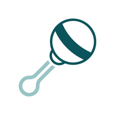 Bebek çıngıraklı oyuncak vektörü ikonu izole etti. Çocuklar ve yeni doğmuş bebekler için grafik sembolü Web sitesi ve uygulama tasarımı, logo, uygulama, UI