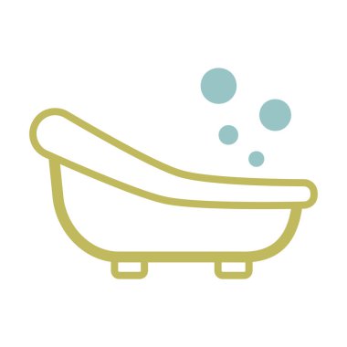 Küçük şirin bebek banyosu izole edilmiş vektör ikonu. Çocuklar ve yeni doğmuş bebekler için grafik sembolü Web sitesi ve uygulama tasarımı, logo, uygulama, UI