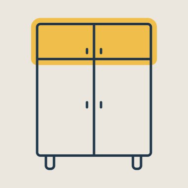 Dolap vektör simgesi. Mobilya, web sitesi ve uygulama tasarımı için grafik sembolü, logo, uygulama, UI