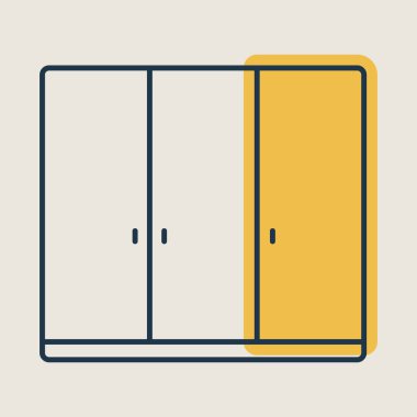 Dolap vektör simgesi. Mobilya, web sitesi ve uygulama tasarımı için grafik sembolü, logo, uygulama, UI