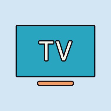 Akıllı TV düz vektörü izole edilmiş simge. Ev elektriği web sitesi ve uygulama tasarımı, logo, uygulama, UI için grafik sembolü