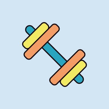 Dumbbell düz vektör izole ikonu. Spor web sitesi ve uygulama tasarımı, logo, uygulama, UI için grafik sembolü