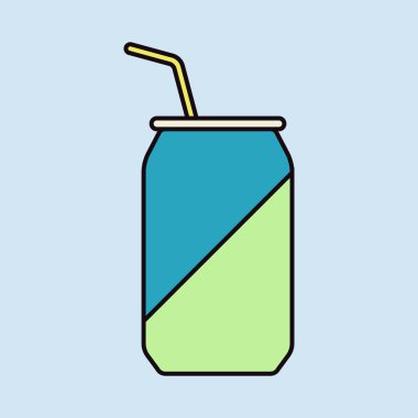 Soda kutuları vektör simgesi. Fast food burcu. Yemek pişirme web sitesi ve uygulama tasarımı, logo, uygulama, UI için grafik sembolü