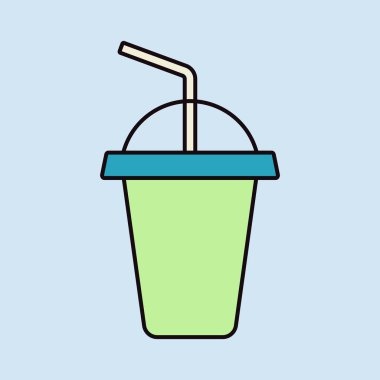 Yumuşak içecek vektör simgesi. Fast food burcu. Yemek pişirme web sitesi ve uygulama tasarımı, logo, uygulama, UI için grafik sembolü