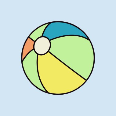 Plaj topu düz vektör izole ikonu. Yaz tabelası. Seyahat ve turizm web sitesi ve uygulama tasarımı, logo, uygulama, UI için grafik sembolü