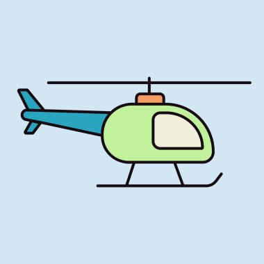 Helikopter vektör simgesi. Seyahat ve turizm web sitesi ve uygulama tasarımı, logo, uygulama, UI için grafik sembolü