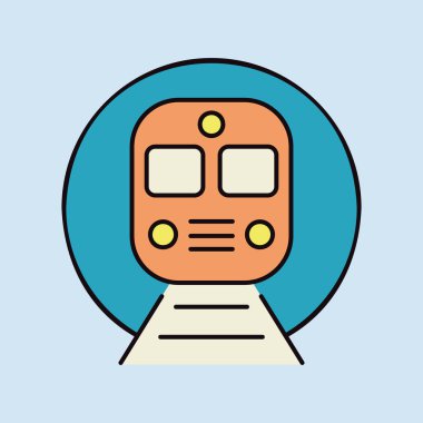Metro metro treni vektör ikonu. Seyahat ve turizm web sitesi ve uygulama tasarımı, logo, uygulama, UI için grafik sembolü