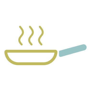 Tava vektör simgesi kızartılıyor. Mutfak aletleri. Yemek pişirme web sitesi tasarımı, logo, uygulama, Ui için grafik sembolü