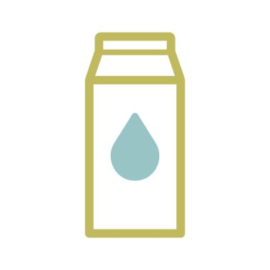 Mutfak vektör kutusu sütü. Yemek pişirme web sitesi tasarımı, logo, uygulama, UI için grafik sembolü