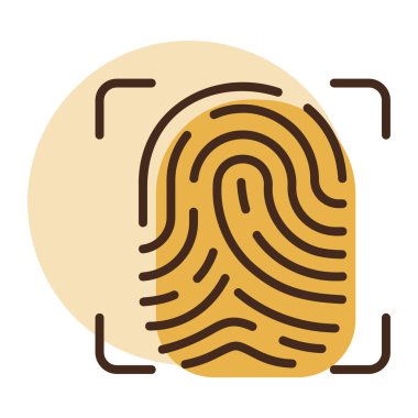 Parmak tarama vektör simgesi. Parmak izi tarama teknolojisi konsepti. Tanımlama sistemi taranıyor. Güvenlik işareti. Web sitenizin tasarımı için grafik sembolü, logo, uygulama, UI