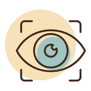 Göz tarama vektör simgesi. Retina kontrol sembolü. Güvenlik işareti. Web sitenizin tasarımı için grafik sembolü, logo, uygulama, UI