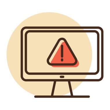 Bilgisayar uyarı vektör simgesi. Basit bir dijital sistem hatası. Güvenlik işareti. Web sitenizin tasarımı için grafik sembolü, logo, uygulama, UI
