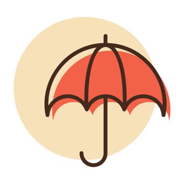 Şemsiye vektör simgesi. Yatırım koruma sembolü. Hava aksesuarı. Güvenlik işareti. Web sitenizin tasarımı için grafik sembolü, logo, uygulama, UI