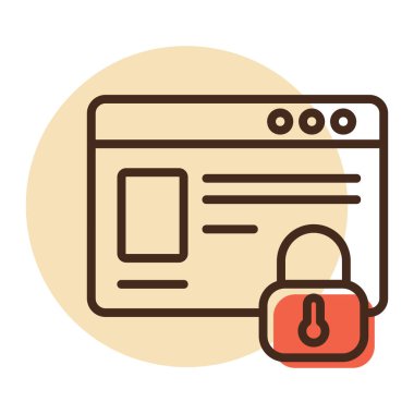 Güvenilir web sitesi, bilgi güvenliği vektör simgesi. Güvenlik işareti. Web sitenizin tasarımı için grafik sembolü, logo, uygulama, UI