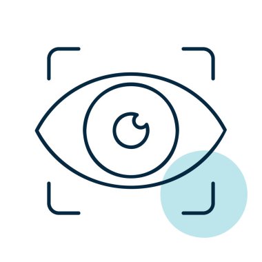 Göz tarama vektör simgesi. Retina kontrol sembolü. Güvenlik işareti. Web sitenizin tasarımı için grafik sembolü, logo, uygulama, UI