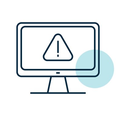 Bilgisayar uyarı vektör simgesi. Basit bir dijital sistem hatası. Güvenlik işareti. Web sitenizin tasarımı için grafik sembolü, logo, uygulama, UI