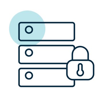Veritabanı asma kilit vektör simgesi. Güvenlik işareti. Web sitenizin tasarımı için grafik sembolü, logo, uygulama, UI