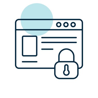 Güvenilir web sitesi, bilgi güvenliği vektör simgesi. Güvenlik işareti. Web sitenizin tasarımı için grafik sembolü, logo, uygulama, UI