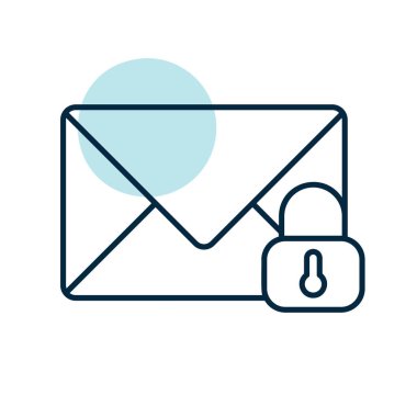 Zarf vektör simgesini kilitle. Zarf işaretini aç. Güvenlik işareti. Web sitenizin tasarımı için grafik sembolü, logo, uygulama, UI