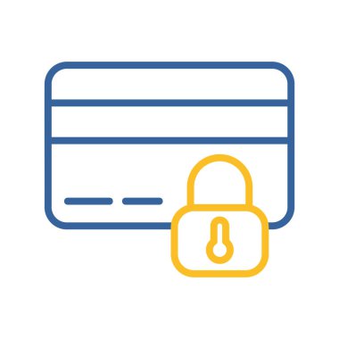 Kilit vektör simgesi olan kredi kartı. Kilitli banka kartı sembolü. Güvenlik işareti. Web sitenizin tasarımı için grafik sembolü, logo, uygulama, UI