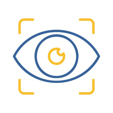 Göz tarama vektör simgesi. Retina kontrol sembolü. Güvenlik işareti. Web sitenizin tasarımı için grafik sembolü, logo, uygulama, UI