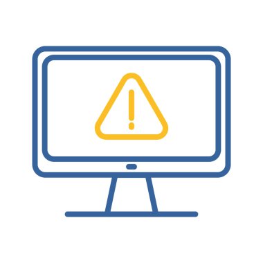 Bilgisayar uyarı vektör simgesi. Basit bir dijital sistem hatası. Güvenlik işareti. Web sitenizin tasarımı için grafik sembolü, logo, uygulama, UI