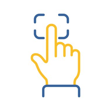 Parmak izi tarama vektör simgesi. Biyometrik konsept. Güvenlik işareti. Web sitenizin tasarımı için grafik sembolü, logo, uygulama, UI