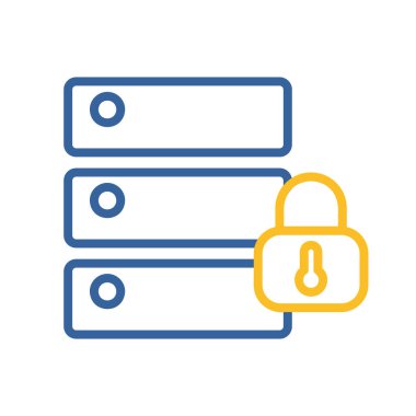 Veritabanı asma kilit vektör simgesi. Güvenlik işareti. Web sitenizin tasarımı için grafik sembolü, logo, uygulama, UI