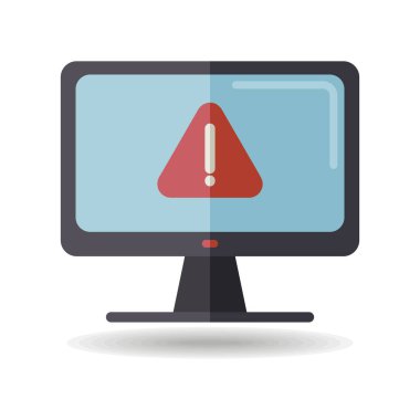 Bilgisayar uyarı vektör simgesi. Basit bir dijital sistem hatası. Güvenlik işareti. Web sitenizin tasarımı için grafik sembolü, logo, uygulama, UI