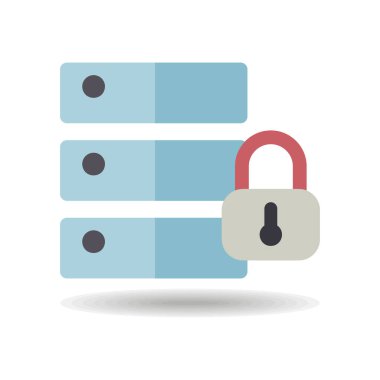 Veritabanı asma kilit vektör simgesi. Güvenlik işareti. Web sitenizin tasarımı için grafik sembolü, logo, uygulama, UI