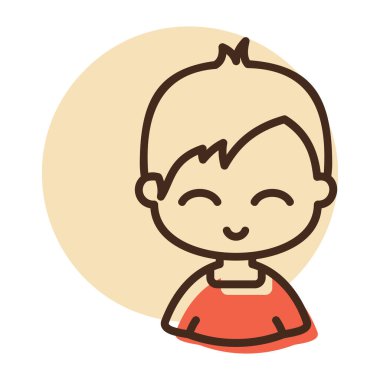 Erkek karakter, Avatar vektör simgesi ile yüzleşir. Avatar karakter portresi işaretleri. Web sitenizin tasarımı için grafik sembolü, logo, uygulama, UI