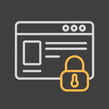 Güvenilir web sitesi, karanlık arkaplan simgesindeki bilgi güvenliği vektörü. Güvenlik işareti. Web sitenizin tasarımı için grafik sembolü, logo, uygulama, UI