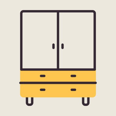 Dolap vektör simgesi. Mobilya, web sitesi ve uygulama tasarımı için grafik sembolü, logo, uygulama, UI
