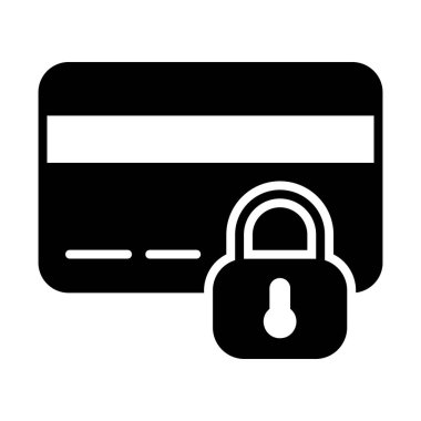 Kilit vektör simgesi olan kredi kartı. Kilitli banka kartı sembolü. Güvenlik işareti. Web sitenizin tasarımı için grafik sembolü, logo, uygulama, UI