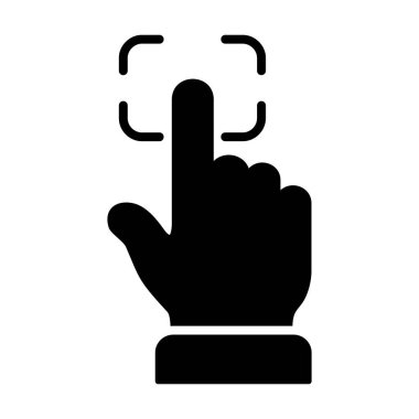 Parmak izi tarama vektör simgesi. Biyometrik konsept. Güvenlik işareti. Web sitenizin tasarımı için grafik sembolü, logo, uygulama, UI