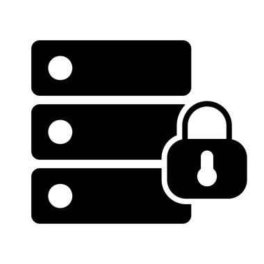 Veritabanı asma kilit vektör simgesi. Güvenlik işareti. Web sitenizin tasarımı için grafik sembolü, logo, uygulama, UI