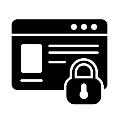 Güvenilir web sitesi, bilgi güvenliği vektör simgesi. Güvenlik işareti. Web sitenizin tasarımı için grafik sembolü, logo, uygulama, UI