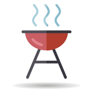 Izgara barbekü mangal vektörü izole edilmiş ikon. Yemek pişirme web sitesi ve uygulama tasarımı, logo, uygulama, UI için grafik sembolü