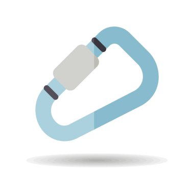 Karabina vektör simgesi. Kamp ve yürüyüş işareti. Seyahat ve turizm web sitesi ve uygulama tasarımı, logo, uygulama, UI için grafik sembolü